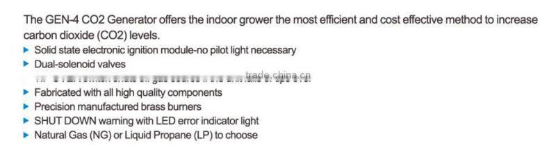 indoor natural gas CO2 generators/co2 generator 4 burners for hydroponics system