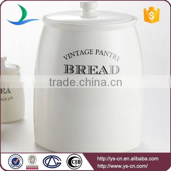 ceramic round white kitchen food canisters whplesale