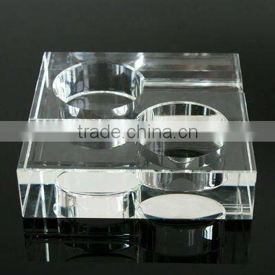 engraved crystal glass ashtray