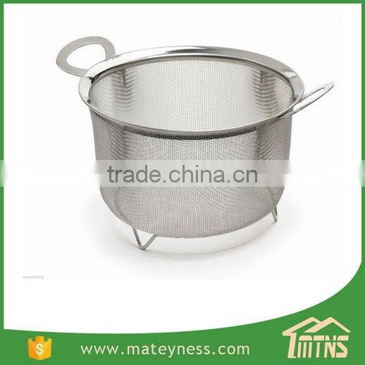 3 Quart Stainless Steel Wide Rim Wire Mesh Basket