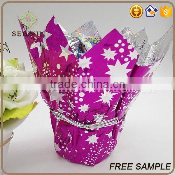 decorative aluminum laminated films plastic flower stand