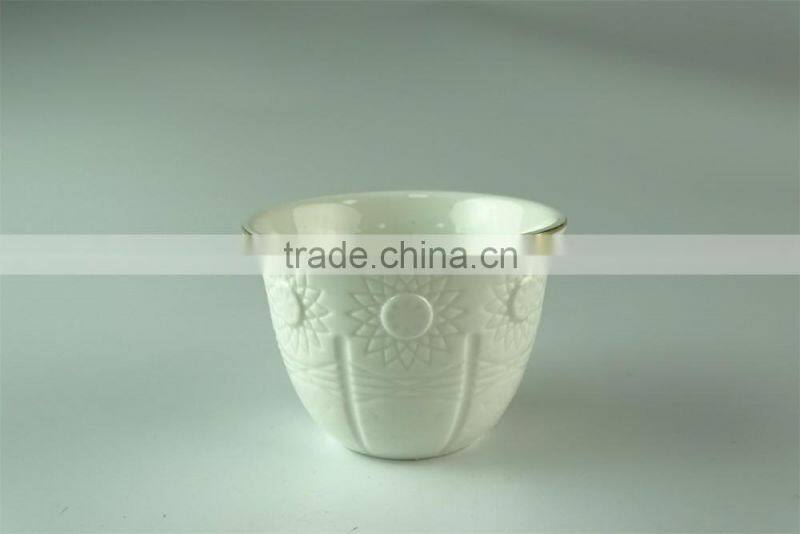 promotional White ceramic tea cup sets,with color box paking.