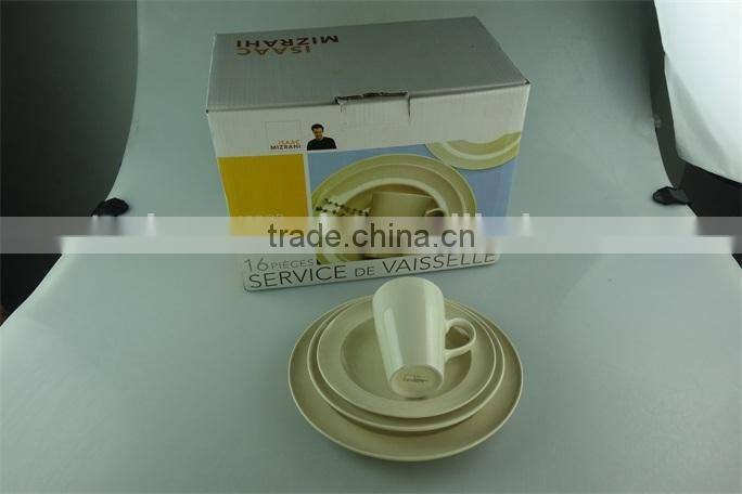16pcs ivory color ceramic/stoneware hotel/restaurant used dinner set