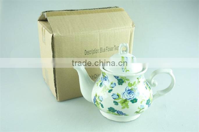 2015 lastest design stock ceramic round water bottle, colorful decorating teapot