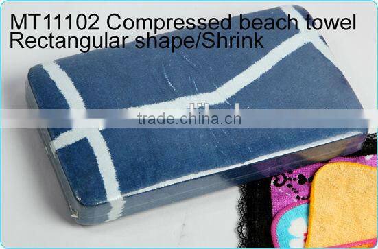 Compressed Magic Beach Towel Square Shape