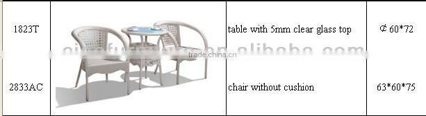 WICKER COW EYE WEAVING OF GARDEN COFFEE TABLE SET WHITE RATTAN TABLE SET