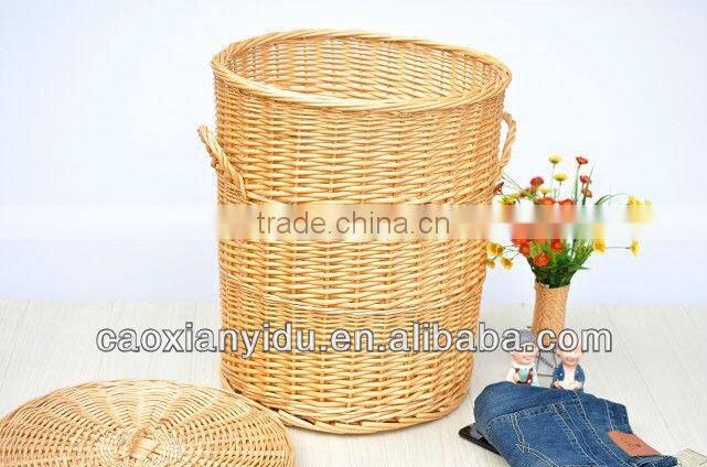 Household Furniture Zakka Storge Basket Wicker Waste Bin Country Style