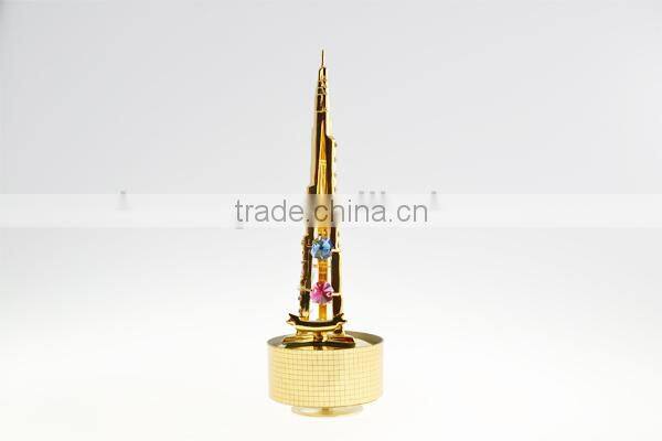 Chromed Plated Dubai Burj Khalifa Stand With crystals from swarovski