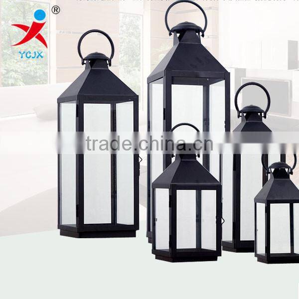 black Transparent glass candle holders