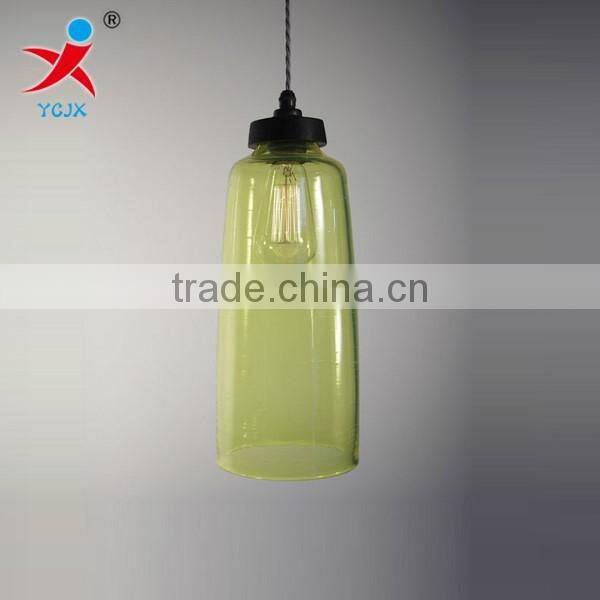 hand blown green color painted borosilicate glass pendant lamp /lampshade in glass