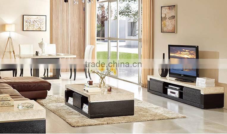 Stainless steel morden marble top offee table