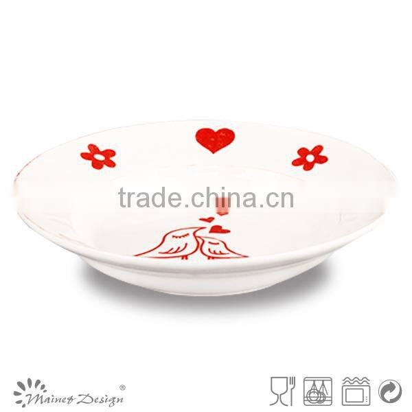 christmas ceramic chinese soup bowls with snow