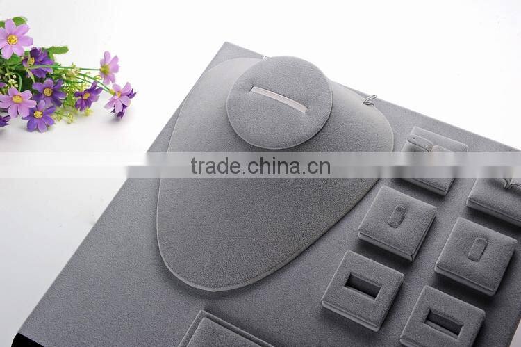 Velvet cover MDF necklace ring display tray for jewelry