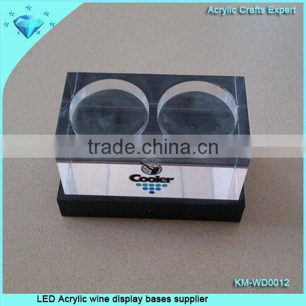 Fashion orientation LED Acrylic wine display bases supplier
