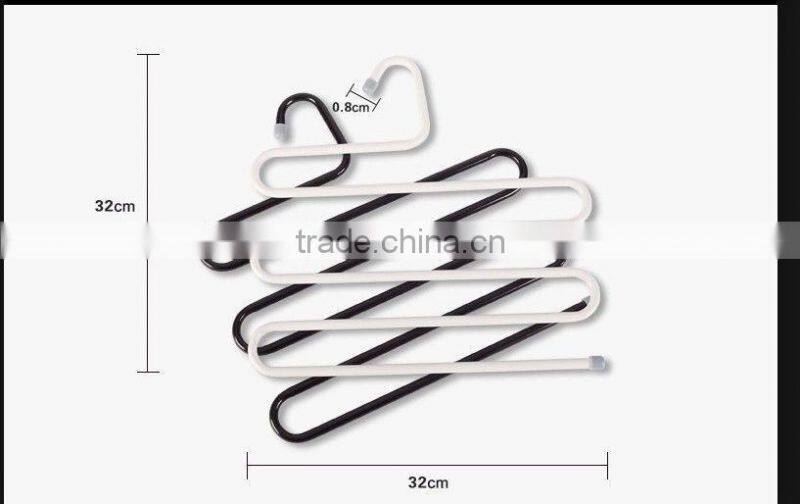 High quality 5 Tiers s-shaped Multi Trousers Towels Hangers Wardrobe Metal Racks