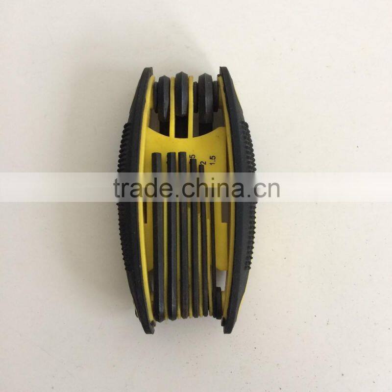 factory directly evaporated black folding type 9PC allen wrench hex key hand tool set