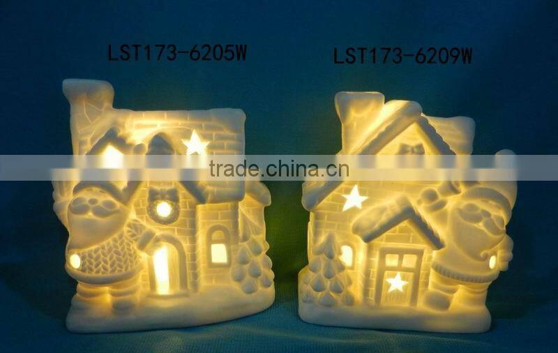 House shaped christmas decoration Ceramic christmas light house