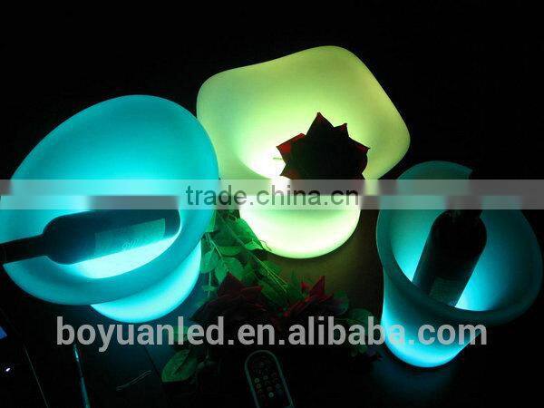 100% PE plastic luminous led Plastic flower pot furniture