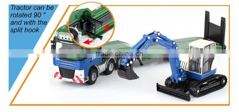 Hot sale 1:50 metal toy truck and trailer with EN71,trailer truck from china ZDC185232