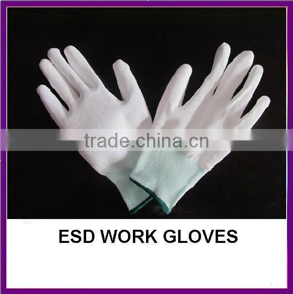 Nylon Knitted ESD Gloves With PU Coated