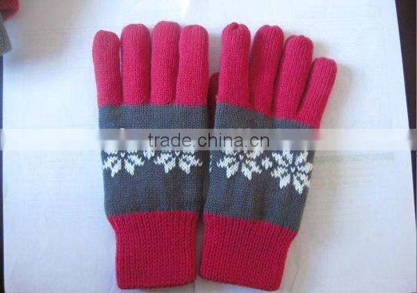 Fashion Printing Women Warm Winter Acrylic Gloves ZMR584