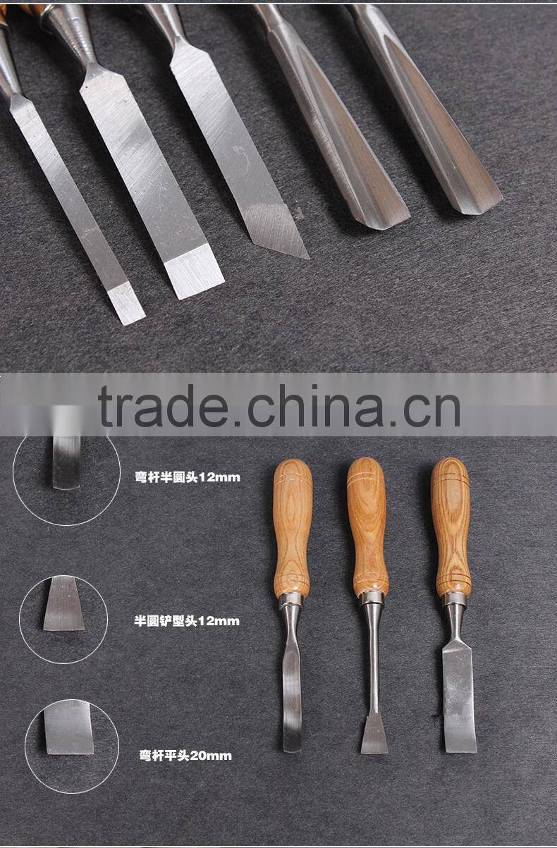 12PCS professional wood rock breaker chisel round chisel set carvers graving knife kit