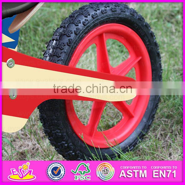 12 inch plywood waterbase painting Kids Sports Wooden Bicycle,Modern wooden walking kids balance bicycle W16C116