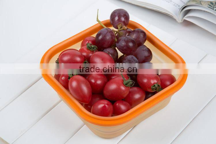Silicone food grade small fruit box airtight lunch box
