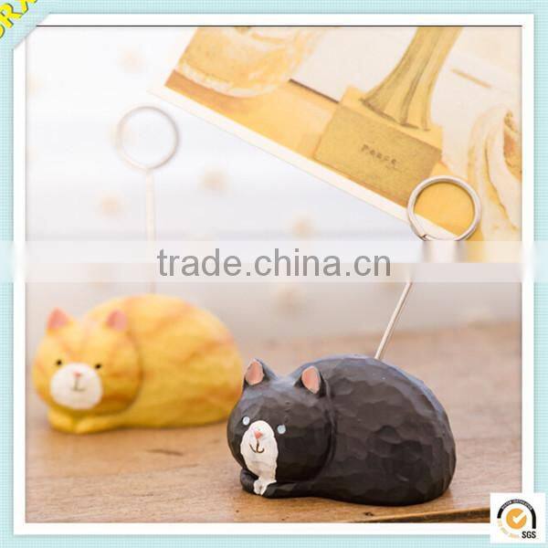 Small lazy cat photo memo holder plastic paper memo clip/Custm made plastic memo clips factory