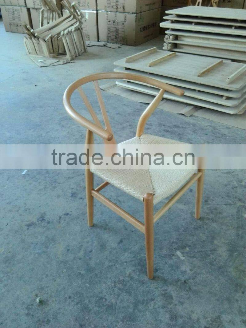 natural wood design Y style dining chair modern dining table