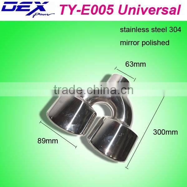 high quality auto part stainless steel 304 universal double exhaust tip