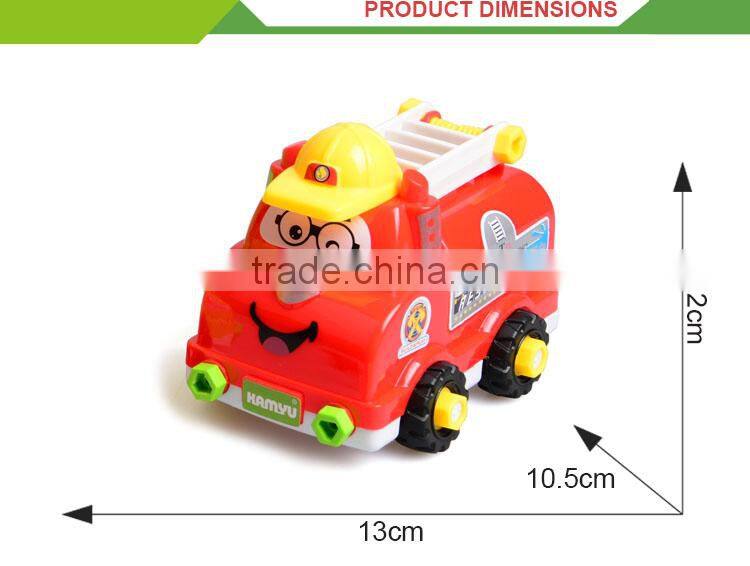 Good selling plastic cartoon car mini self-assembly toys for kids