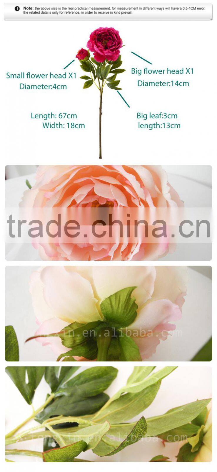 single stem peony new year home wedding decor factory direct sale
