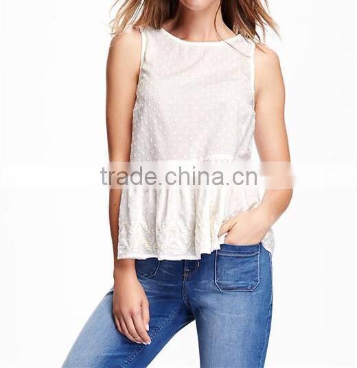 2016 Fashion Embroidered Peplum Top for Women HST8060
