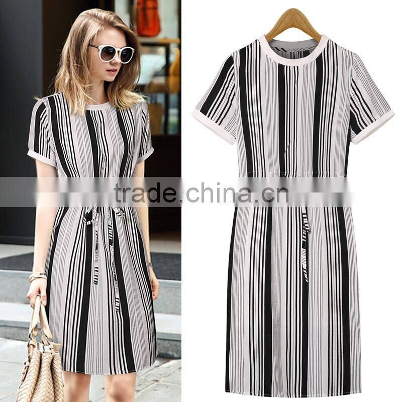 2016 latest plain dress for fat women with short sleeve,plus size/over size women casual dress for summer