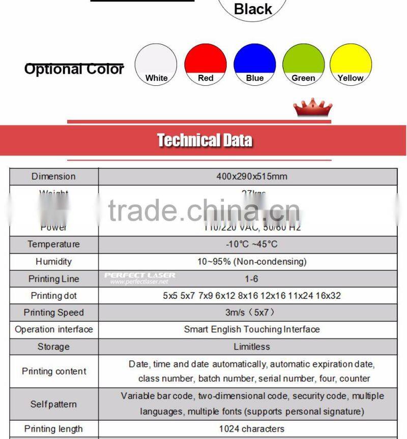 Perfect Laser- Automatic High Speed Two-dimensional Computer Continuous Code Barcode Inkjet Printer for Cable PM-1000-5