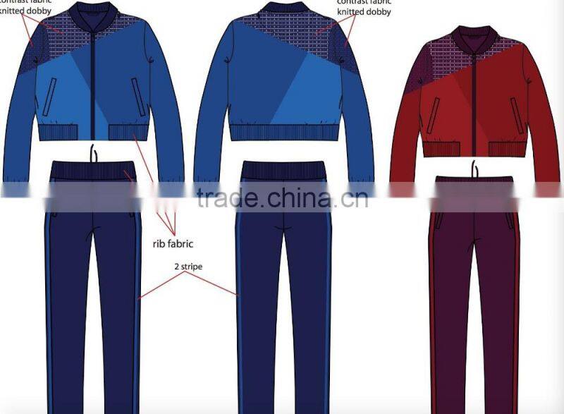 Fashion Sport wear printing material Rib cuff and rib hem Women running wear Outdoor sports wear