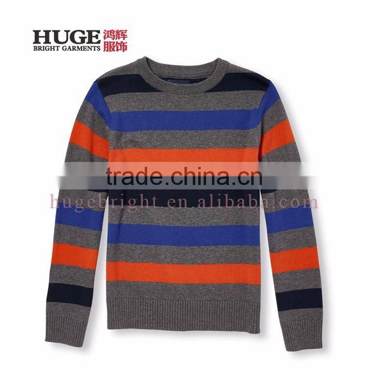 Fashion Sleeves Allover Stripes Pullover Boy Knit Sweater