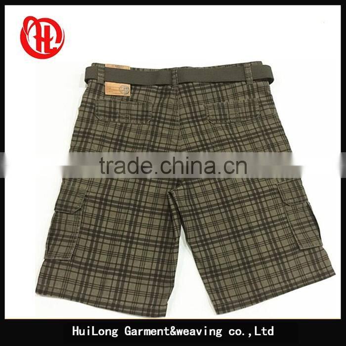 men cool polyester fashion summer board cargo shorts with belt