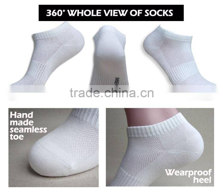 customized bamboo anti-cacterial wearproof breathable sport ankle socks