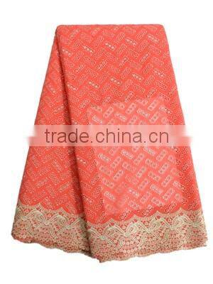 Hot Sale Heavy African Embriodery Swiss Voile Lace SL0411-1