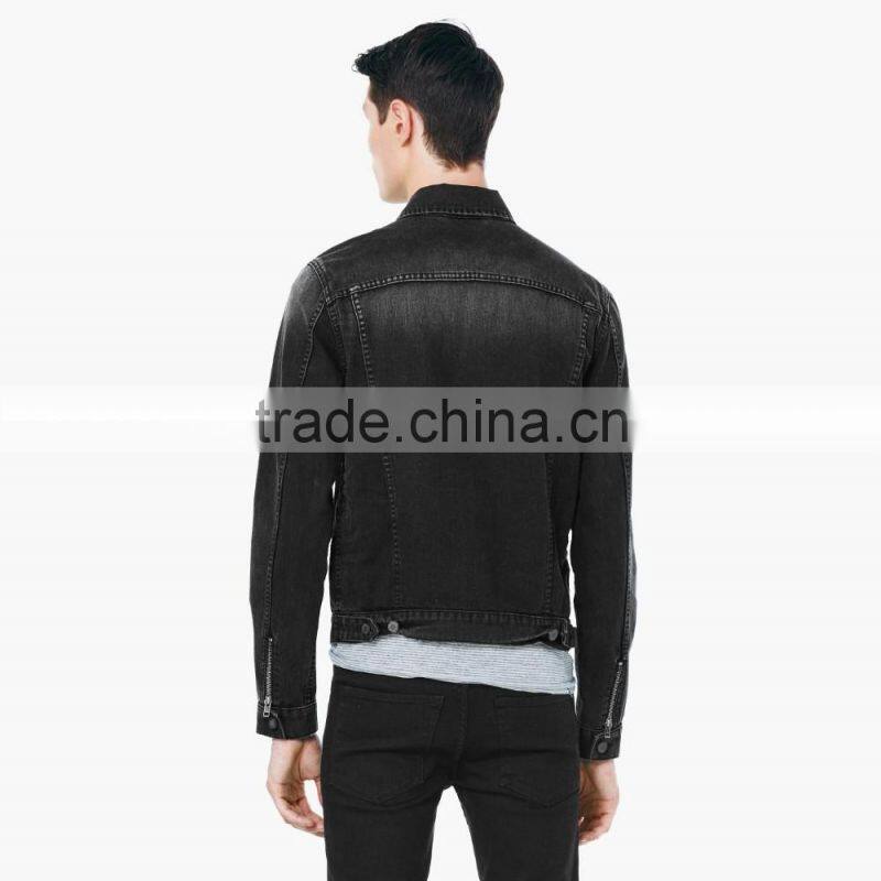 life casual wear denim black jacket fashion design for men