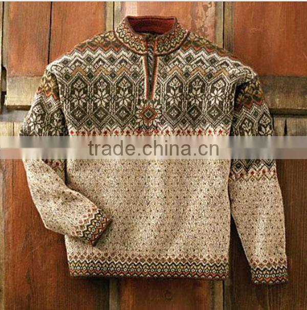 Latest Design Fancy Pullover Knitted Man Wool Sweater