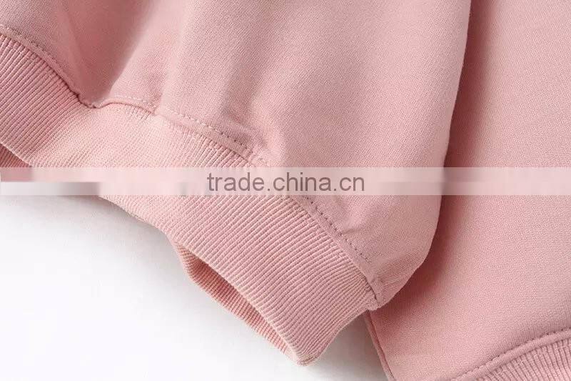 2016 wholesale womens hoodies plain pullover with adjustable drawstring
