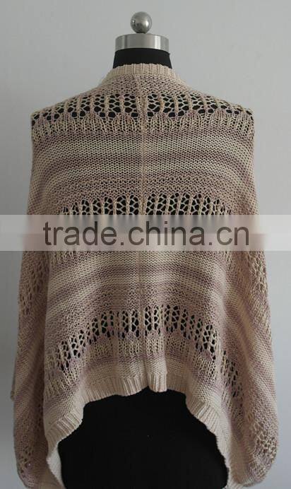 2014 Fashion ladies fancy knitted poncho sweater