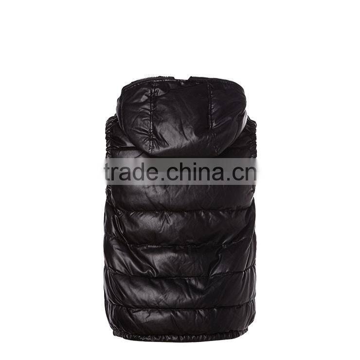 2015 High Quality Black Men's Vest With Hood