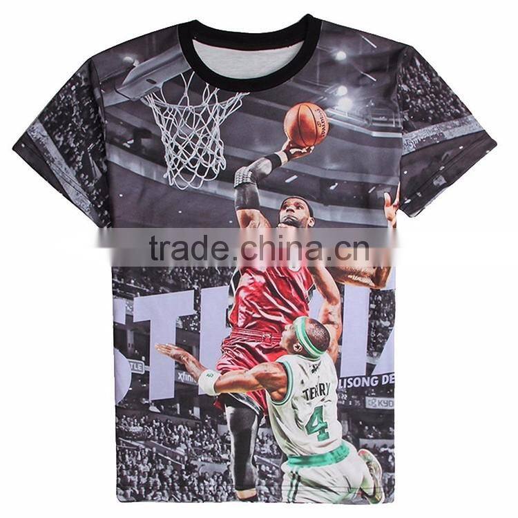Fashion Basketball Team Polyester Sublimation China Wholesale T-shirt 3D Printing