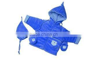 Winter cheap brand velour baby bule jackets coats