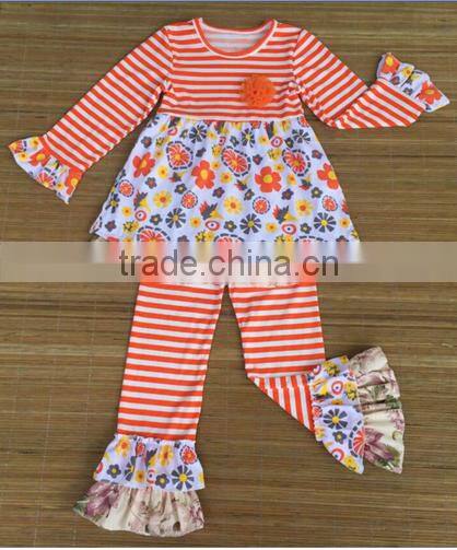 Boya new arrive autumn and winter New kids clothes girl baby long sleeve cotton flower casual suits baby clothing wholesale