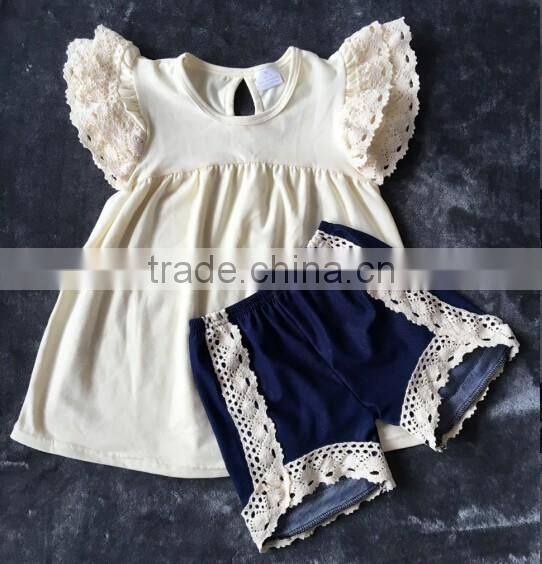 Wholesale Fashion Clothing Giggle Moon Spring Summer persnickety Cotton boutique remake ruffle owl printing Children Outfit sets
